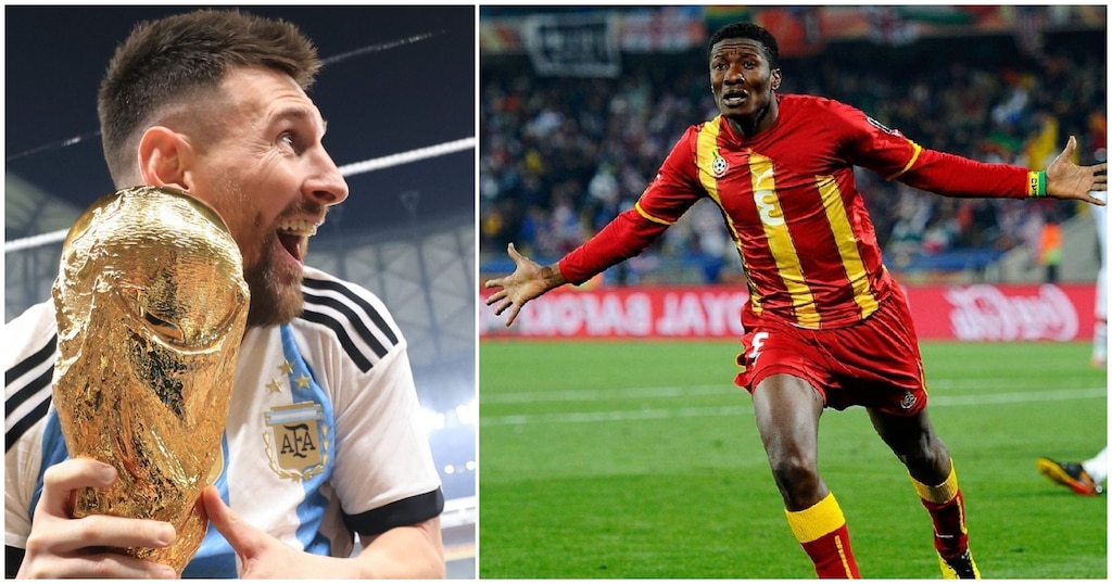 Asamoah Gyan and Messi