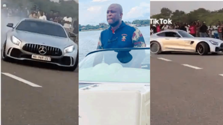 Ibrahim Mahama Shows Off Drifting Skills With His Luxury Mercedes-Benz (Video)