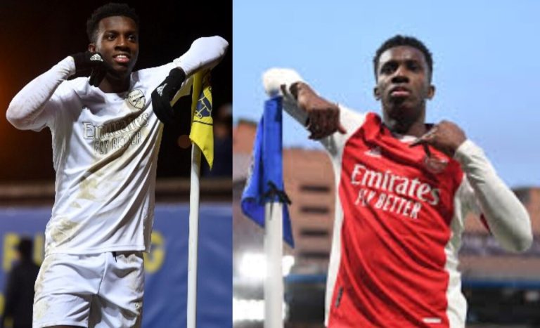 Ghanaian Striker Eddie Nketiah Inspires Arsenal To Victory With Brace Against Manchester United