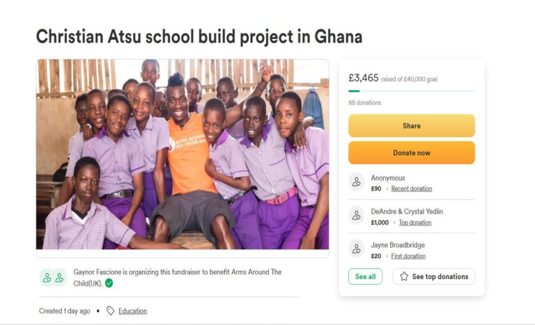 Fans Raise Over £3k To Complete Christian Atsu’s School Building Project
